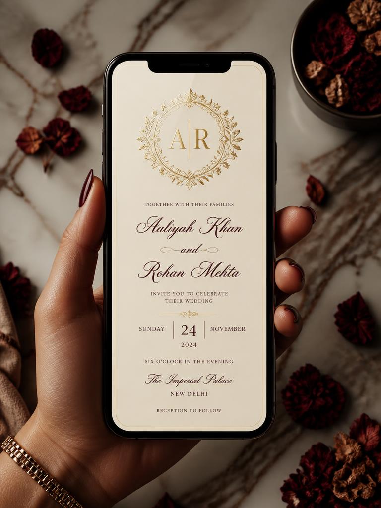 The Ivory Whisper digital invitation design by Ink RSVP