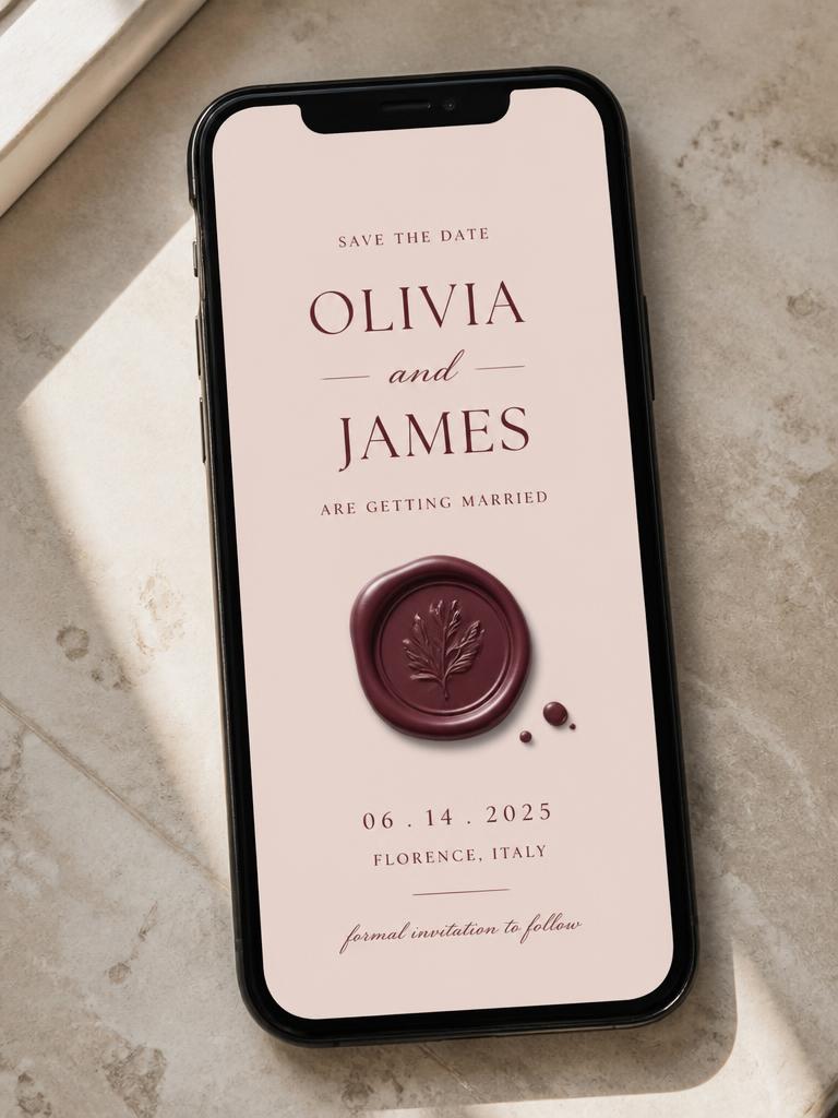 The Sealed Promise digital invitation design by Ink RSVP